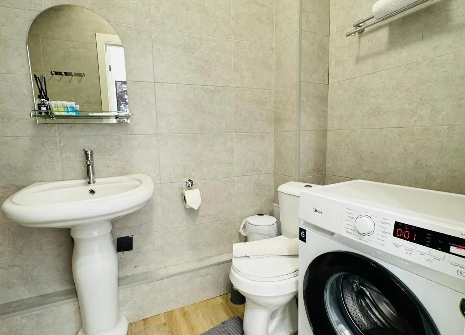 417I1 Gray And Yellow Apartment Sholpan City Almaty