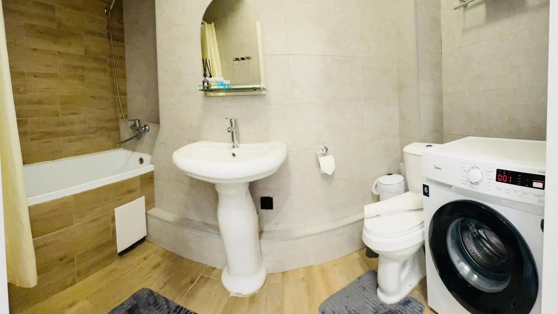 417I1 Gray And Yellow Apartment Sholpan City Almaty