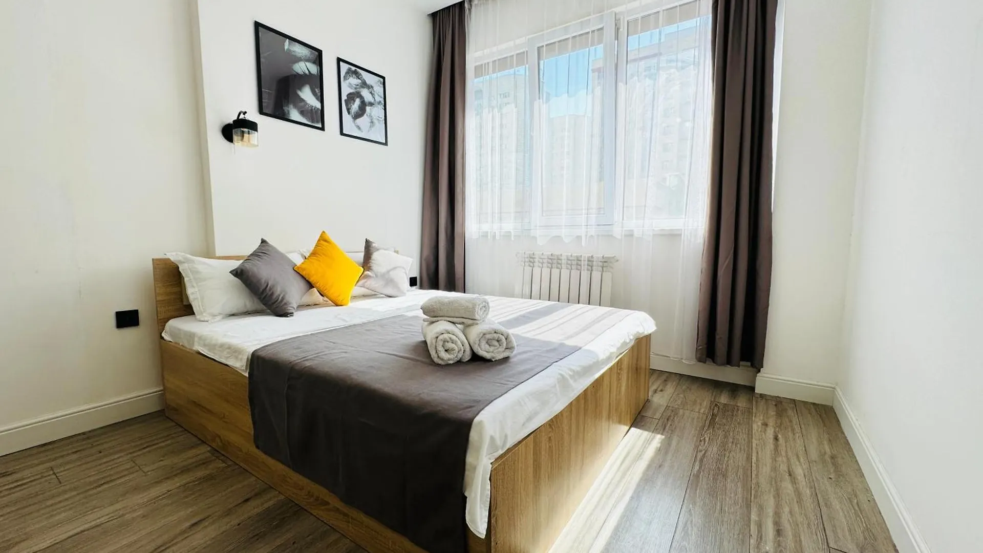 417I1 Gray And Yellow Apartment Sholpan City Almaty