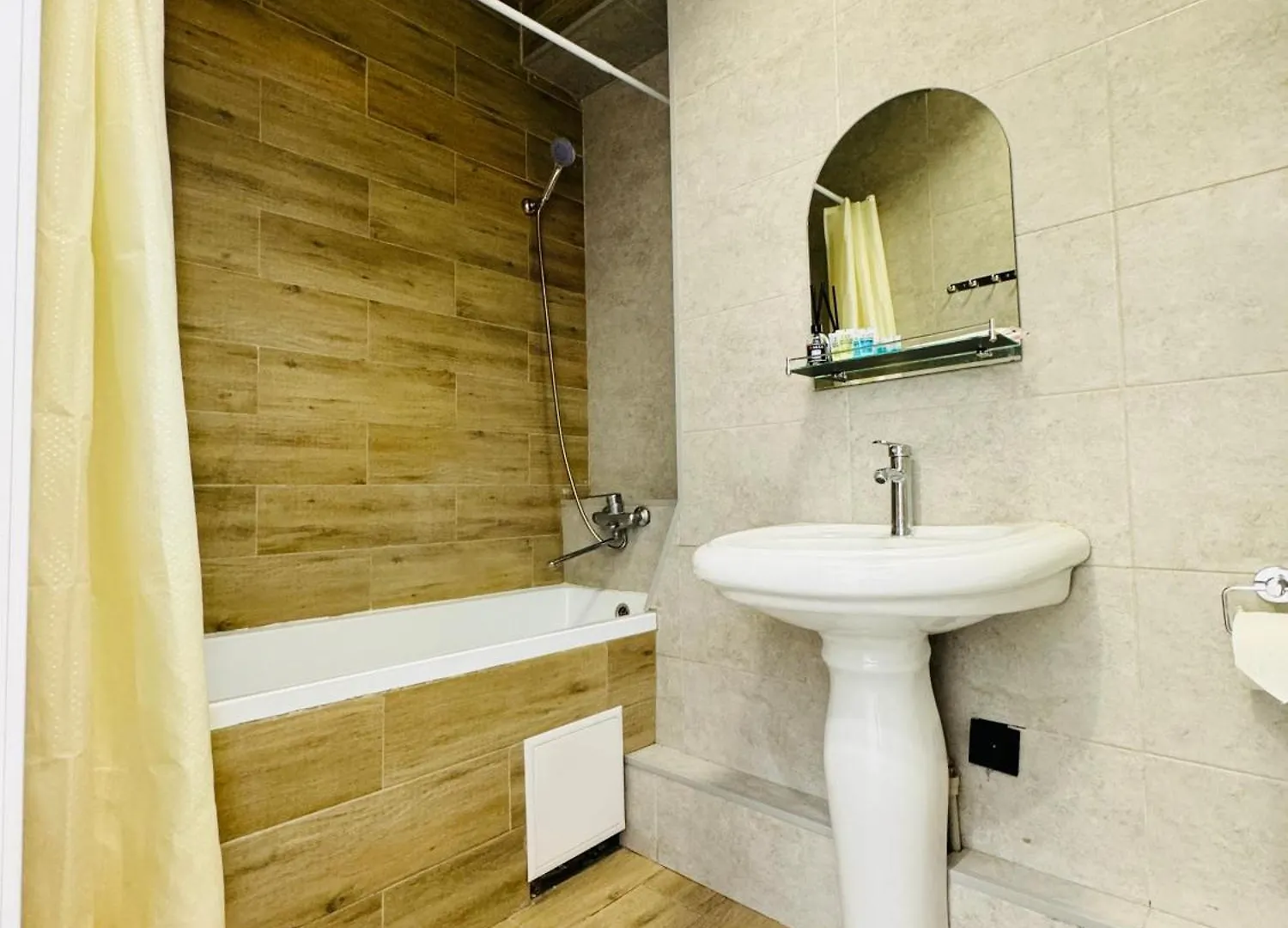 417I1 Gray And Yellow Apartment Sholpan City Almaty